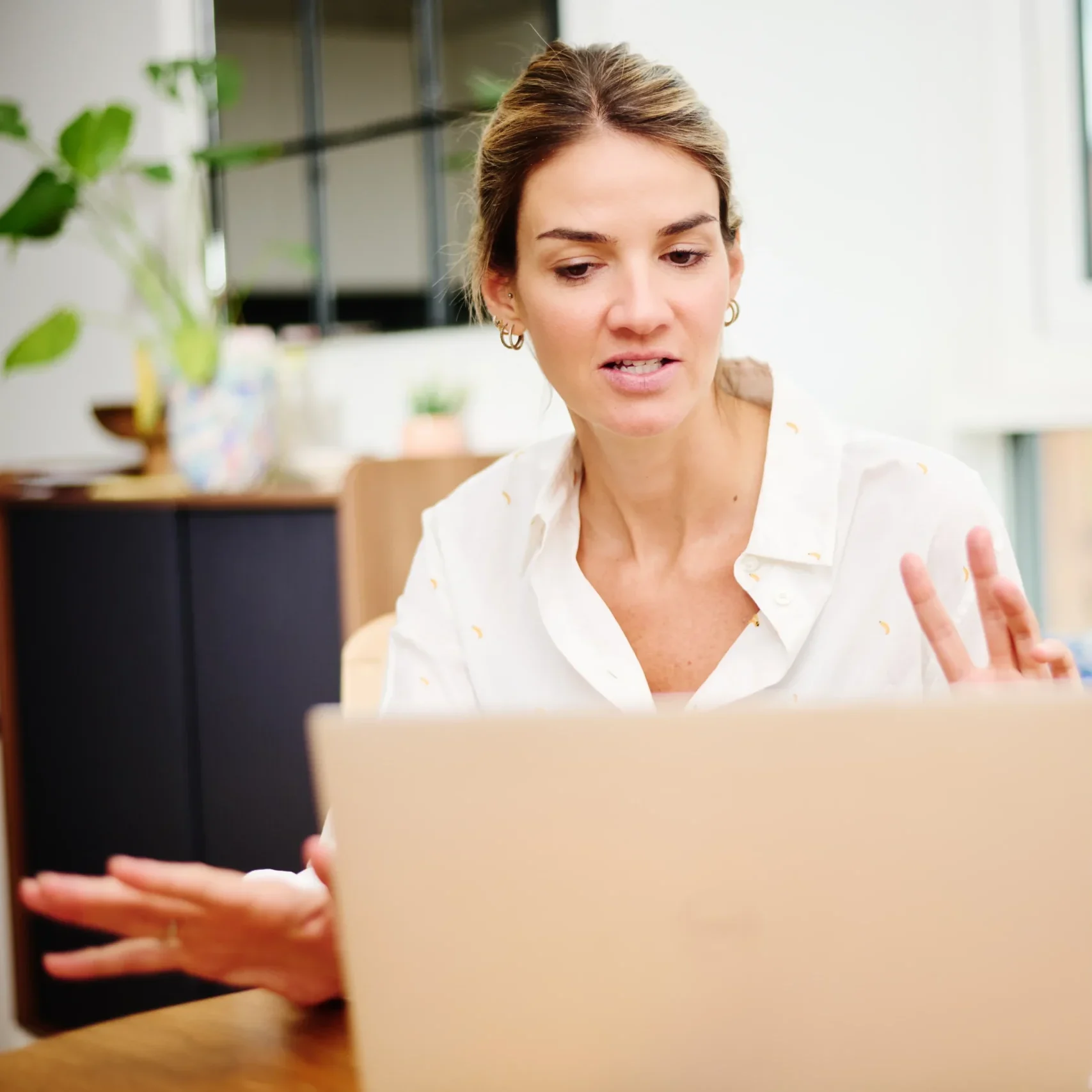 Online session with a client for executive coaching for leadership.